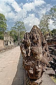 Preah Khan temple - naga rails of the raised terrace.